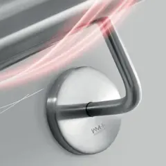 Maniglia in acciaio spazzolato, con un effetto visivo di calore o energia che scorre. Se l'acciaio corroso come rimediare è il tuo problema, questo design è una soluzione elegante.