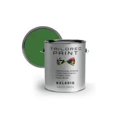Latta di vernice per PVC, colore verde erba RAL 6010, finitura durevole e asciugatura rapida.